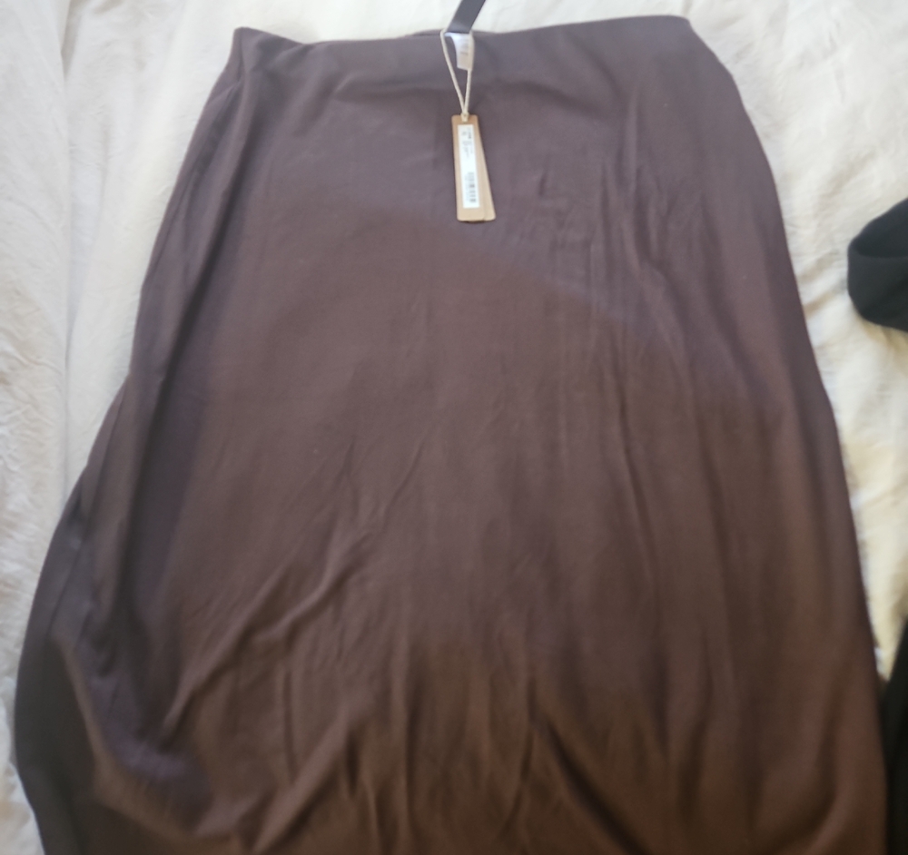Women's Brown Midi Skirt - Classic Straight Silhouette
